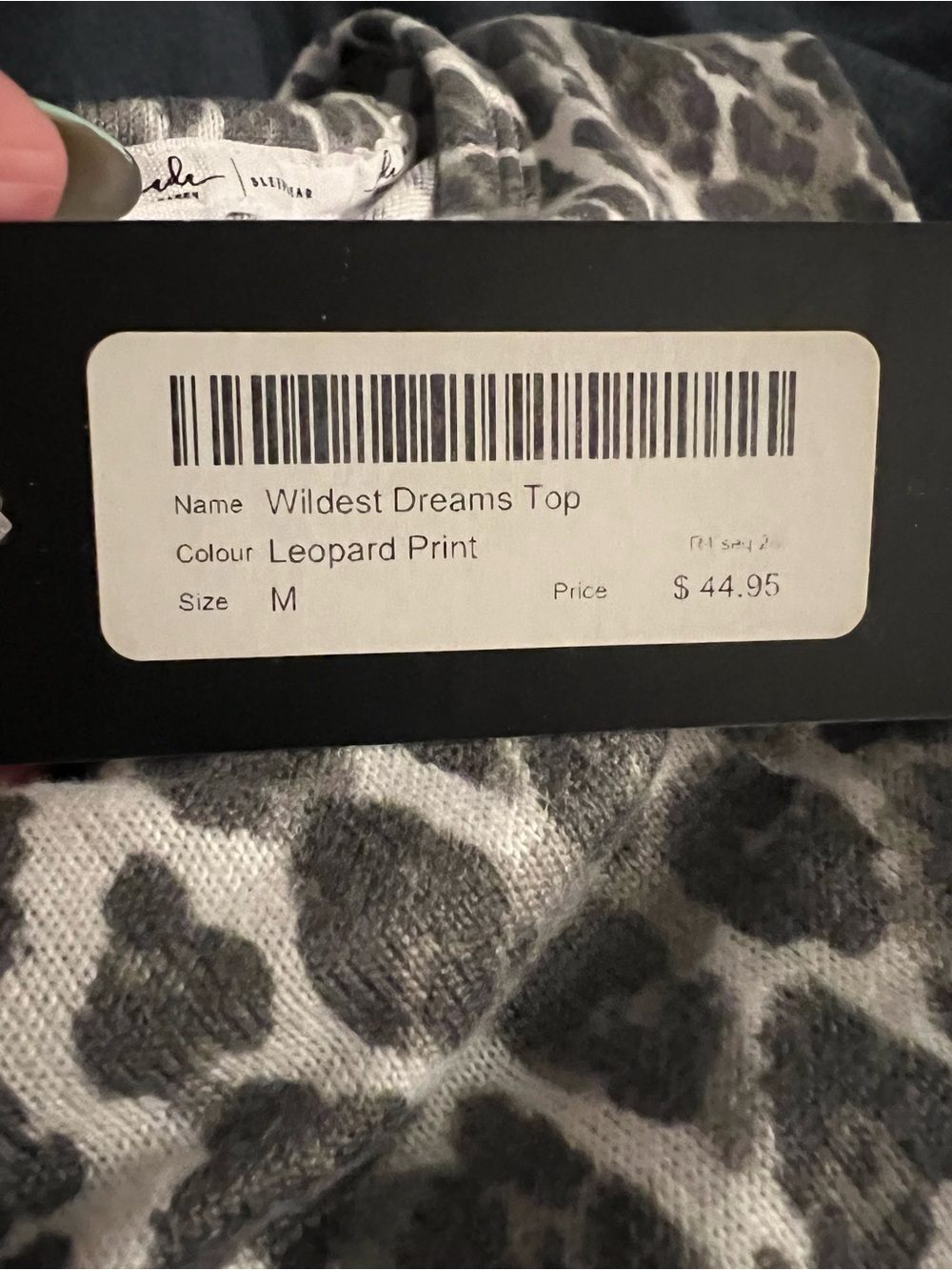 Wildest Dreams V-Neck Top (NWT) Brown Leopard Print, Size Medium